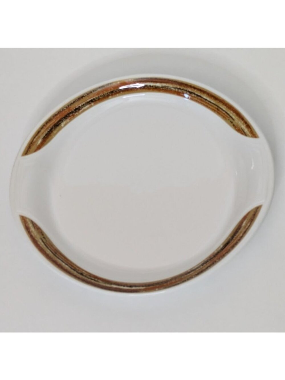 Syracuse China Oval Plate White Brown Accent Mid-Century Modern USA Tableware